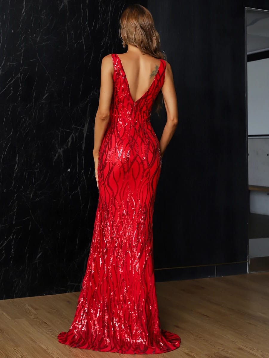 Missord New Chic Elegant Woman Dress V Neck Sequin Split Evening Gown Wedding Birthday Party Formal Occasion Maxi Dresses Missord New Chic Elegant Woman Dress V Neck Sequin Split Evening Gown Wedding Birthday Party Formal Occasion Maxi Dresses