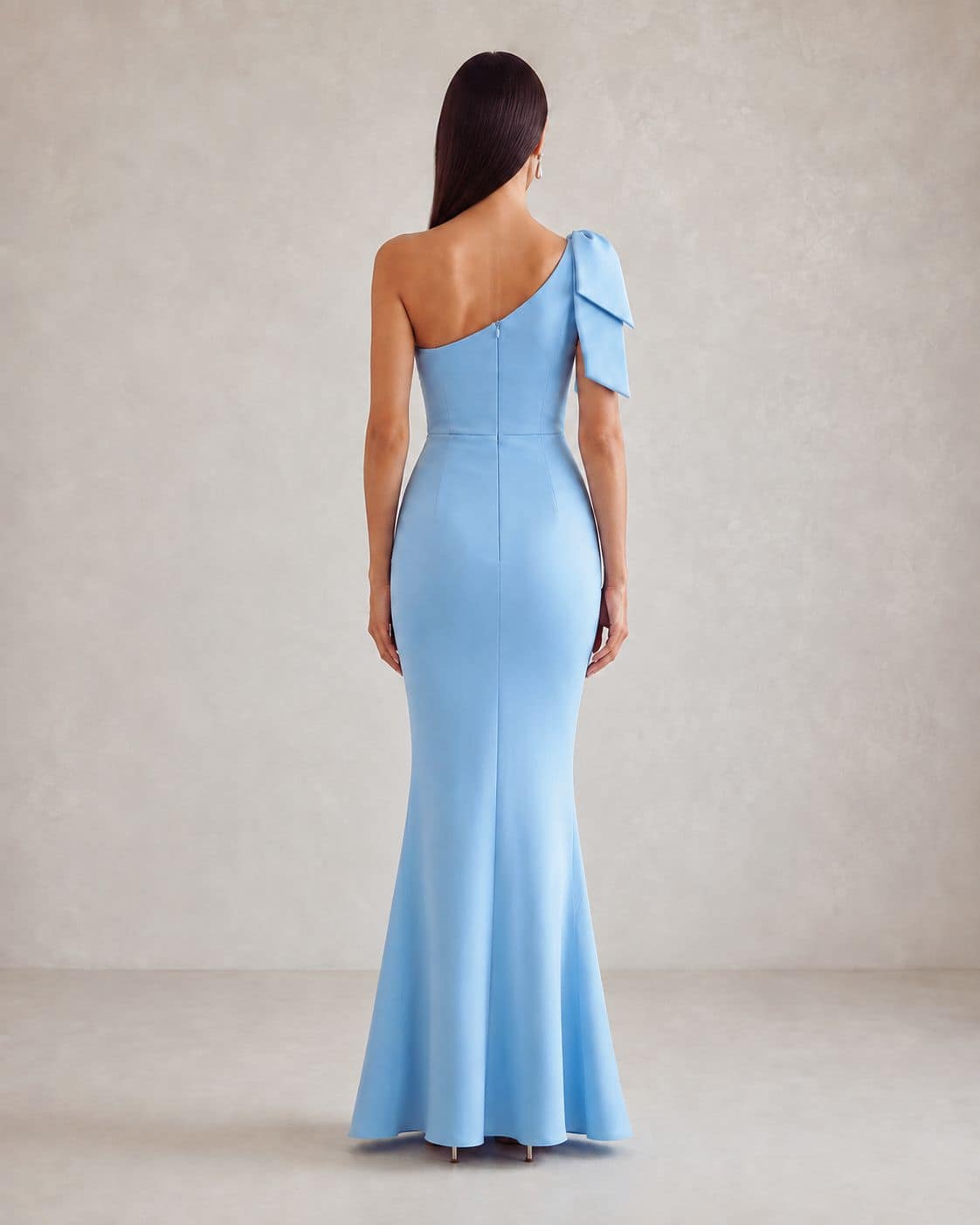 Valentina One-Shoulder Lace Evening Gown blue (2)